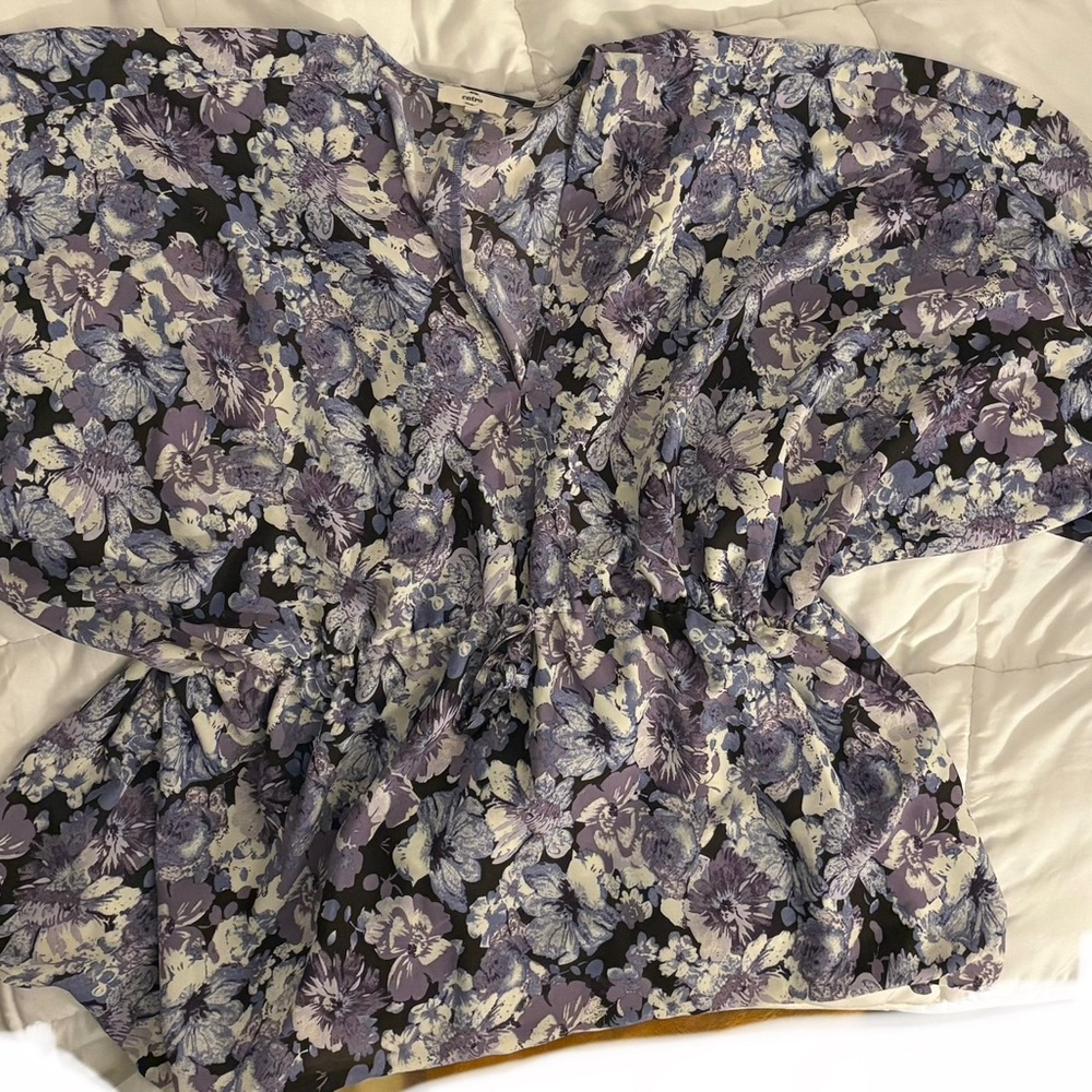Entro Purple and Blue Floral Blouse